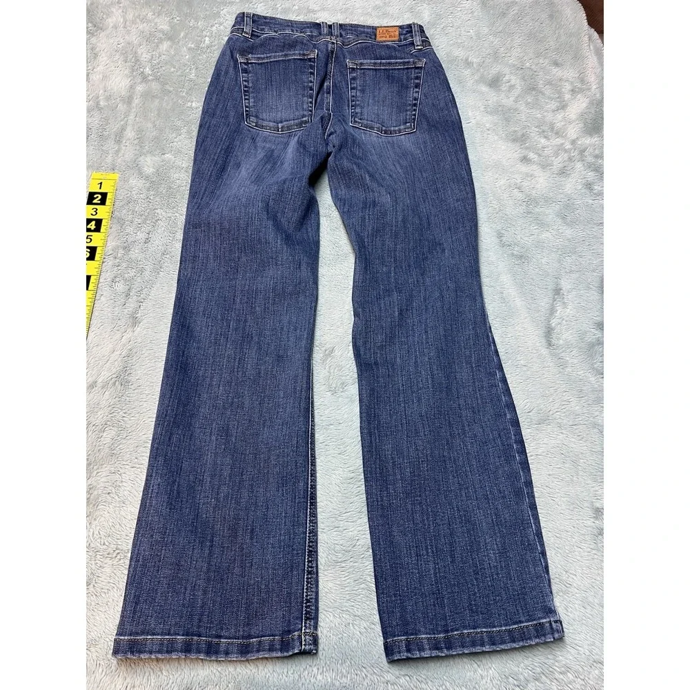 LL Bean‎ Jeans Bangles Bootcut Women's 6/27 Blue Denim Stretch Favorite Fit